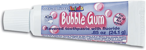 Bubblegum flavoured toothpaste